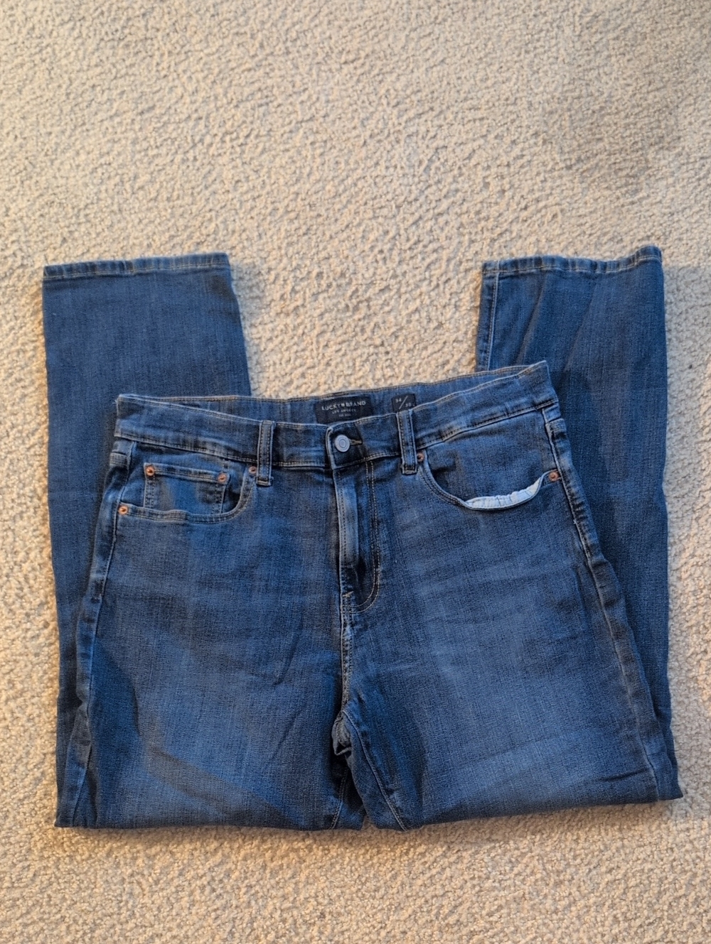 Lucky Brand  410 Athletic Straight Men's Straight Dark Blue Jeans 34W 30L